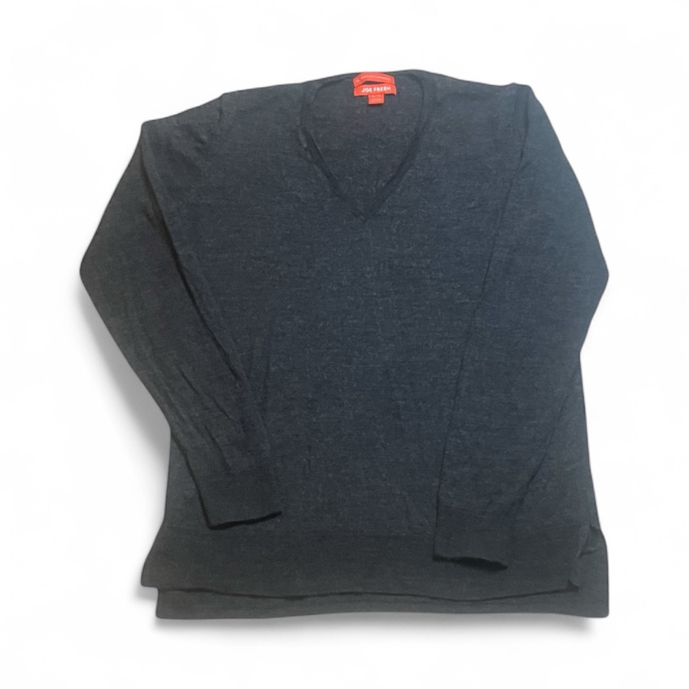 Joe Fresh Dark Gray V-Neck Sweater XL